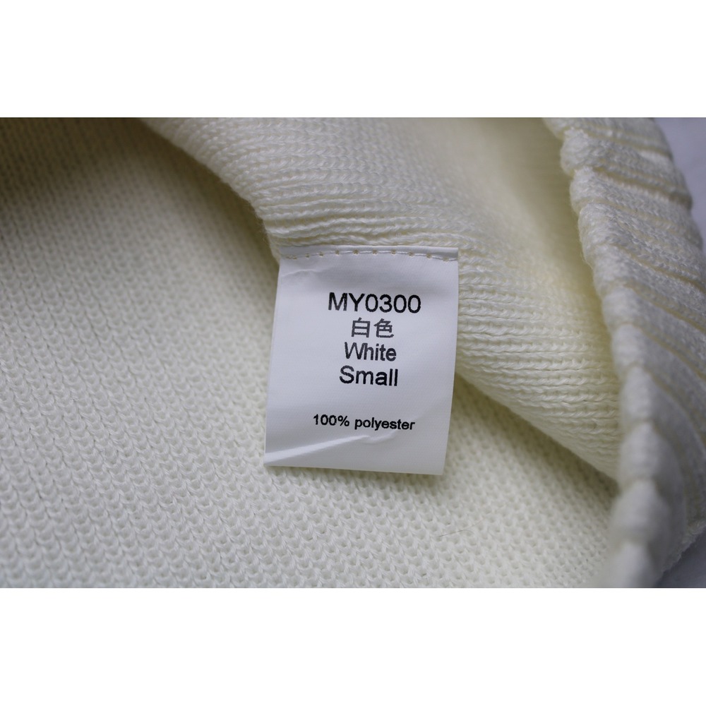 Unbranded Knit Button Down Cardigan White Black Trim S Preppy - Picture 6 of 7